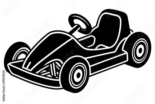 Go kart silhouette, Go kart icon vector illustration 

