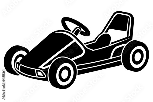 Go kart silhouette, Go kart icon vector illustration 

