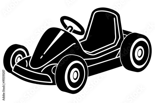 Go kart silhouette, Go kart icon vector illustration 

