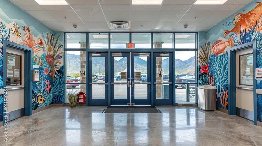 Ocean Themed Lobby with Mountain View Ocean Themed Lobby with Mountain View