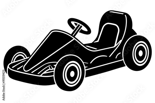 Go kart silhouette, Go kart icon vector illustration 

