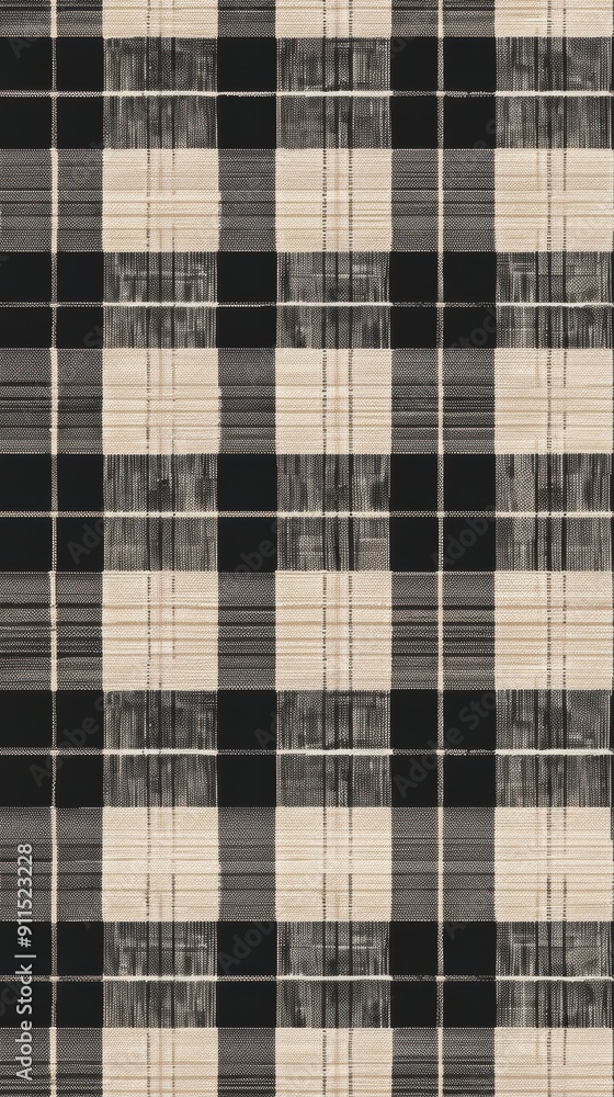 Obraz premium Classic black and brown checkered print, matte, flat.