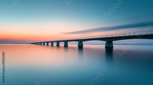 Wallpaper Mural sunset over a bridge on the lake Torontodigital.ca