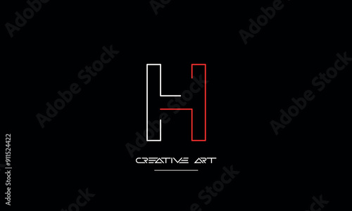 HI, IH, H, I abstract letters logo monogram