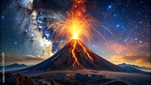 Volcanic Eruption: A Symphony of Fire and Light generative AI