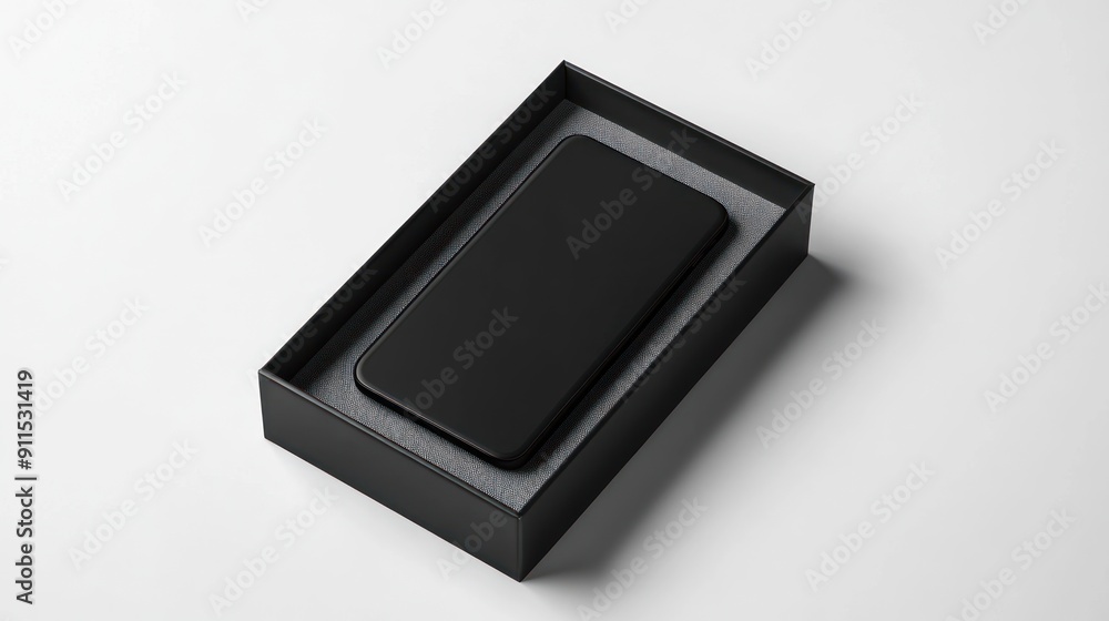 Black Smartphone in a Box Black Smartphone in a Box