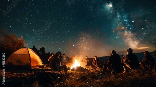 Camping Under the Milky Way. photo