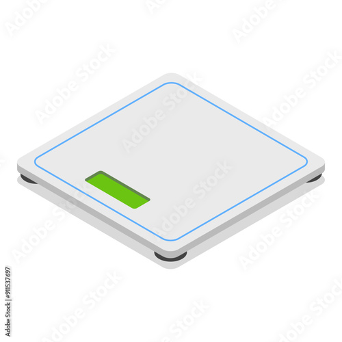 3D Isometric Flat Vector Set of Scales Types, Equipment for Weight Measuring. Item 8