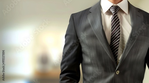 Copy space background with a businessman in the foreground.