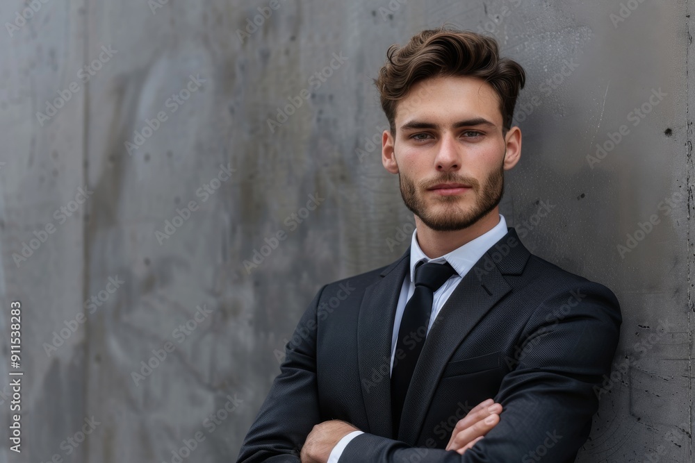 Copy space beside a businessman's portrait, ready for your customization. Copy space beside a businessman's portrait, ready for your customization.