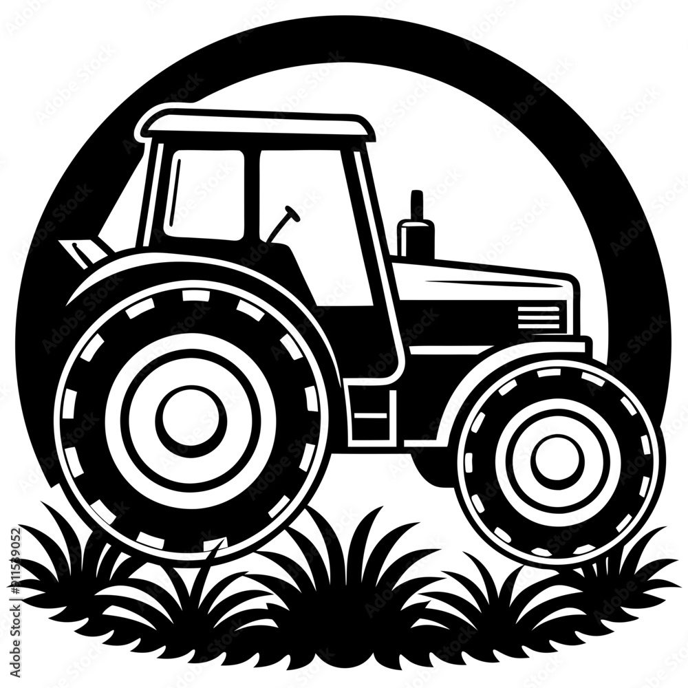 Obraz premium tractor on a white