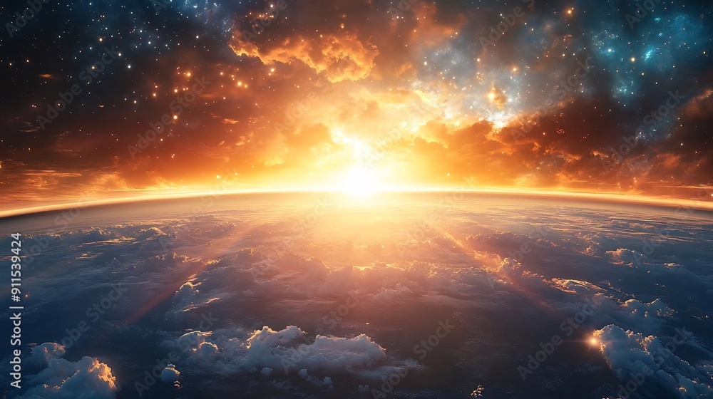 Sunrise over Earth: A Breathtaking View from Space Sunrise over Earth: A Breathtaking View from Space