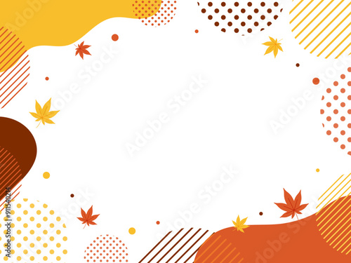 秋のキャンペーンやイベントなどのポップ なフレーム