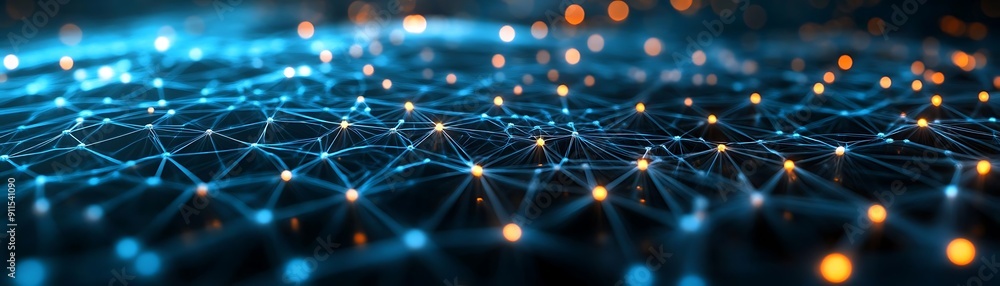 Abstract Network of Glowing Lines and Points Abstract Network of Glowing Lines and Points