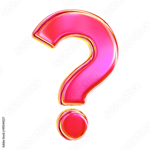 3d holographic or neon question mark icon. Faq problem solution symbol. Stock vector illustration on isolated background.
