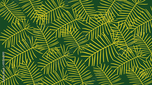 seamless gold framework and structure leaves pattern background, floral motive design, Tropical leaf Wallpaper, Luxury nature leaves pattern design.