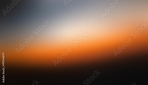 Abstract Blurred Gradient. Soft Transition from Deep Blue to Warm Orange and Peach Hues. Banner With Copy Space