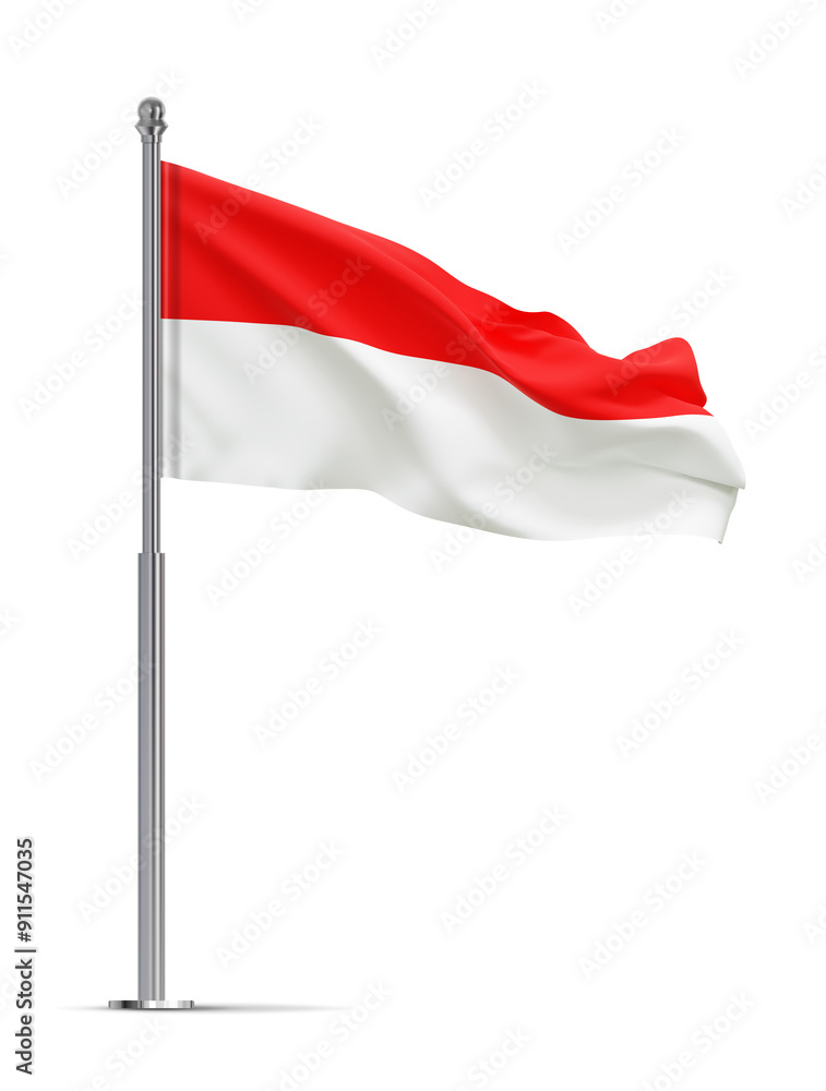 Flag of Indonesia isolated on white background. 3d-rendering Flag of Indonesia isolated on white background. 3d-rendering