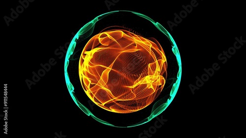 Background abstract glowing sphere, loop animation