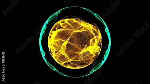 Background abstract glowing sphere, loop animation