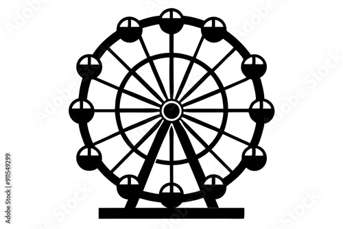 Ferris wheel, Ferris wheel silhouette. vector illustration