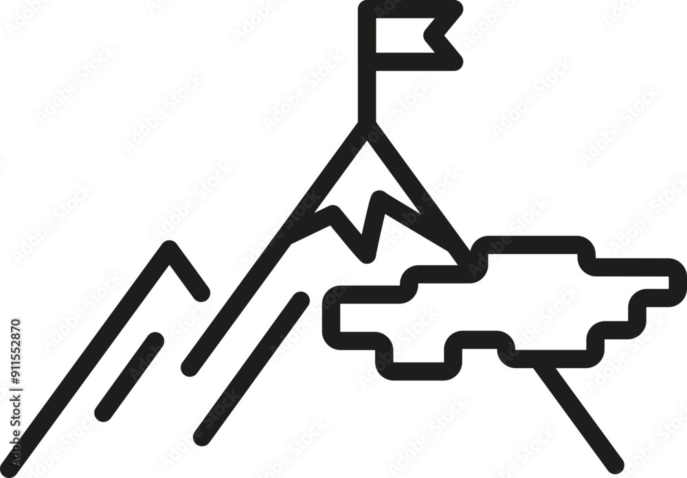 Mission icon. Success sign. Linear style. Mission icon. Success sign. Linear style.