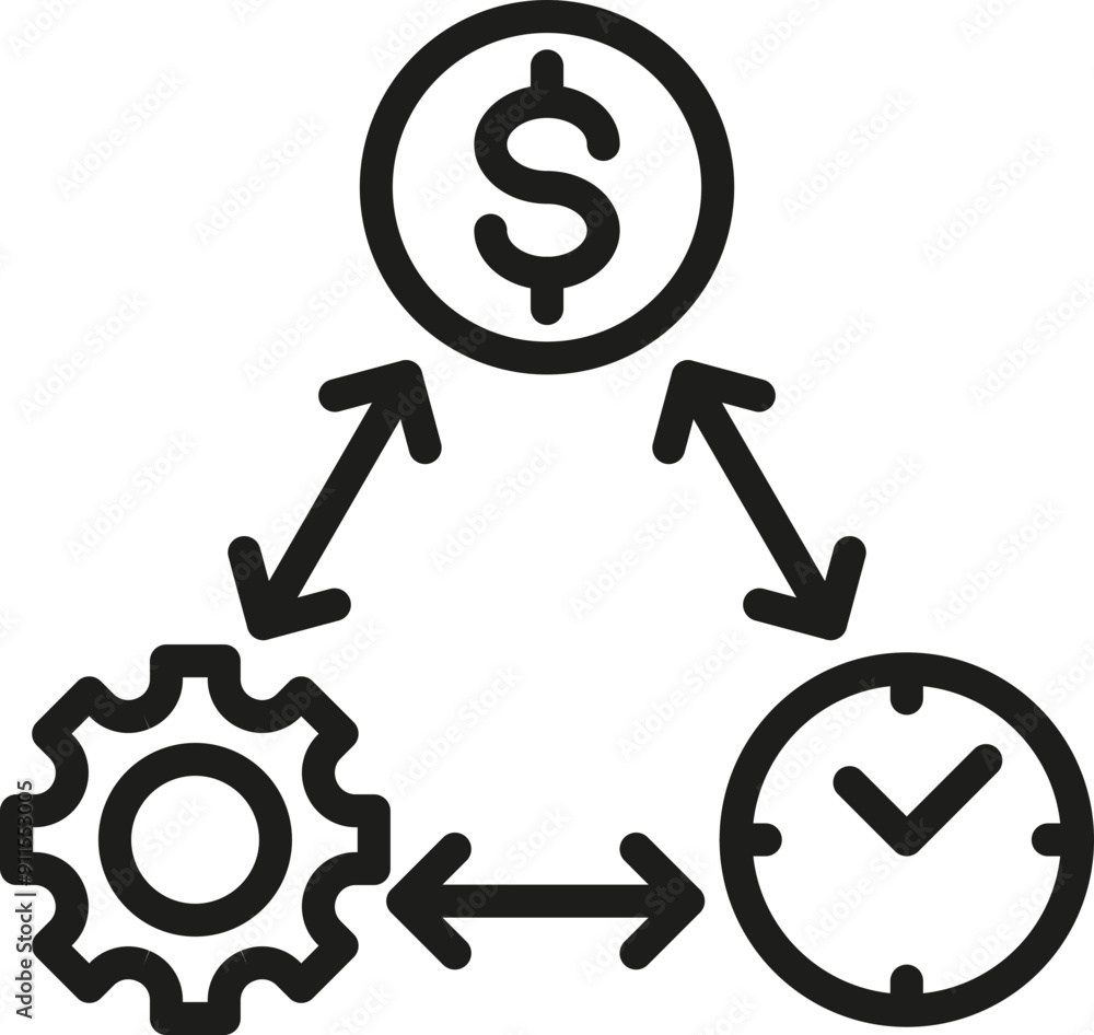 Convert money icon. Success sign. Linear style. Convert money icon. Success sign. Linear style.