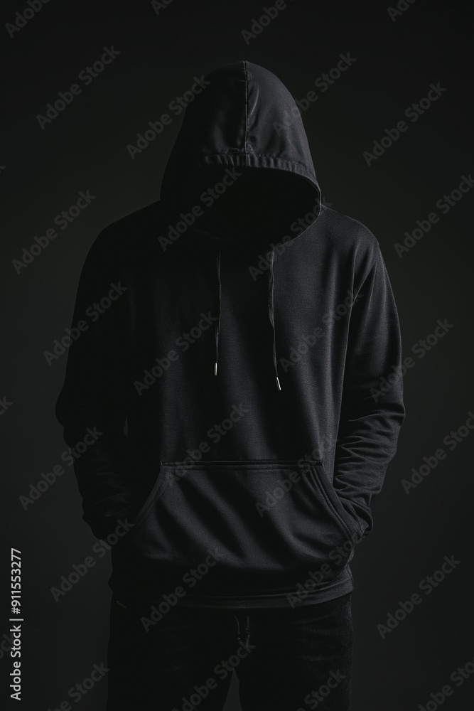 Enigmatic hooded individual. Gloomy background. Black garments. Casual teen attire. Menacing stalker in shadows. Veiled face. Halloween vibe. Thief, housebreaker. Malevolent character dressed in dark Enigmatic hooded individual. Gloomy background. Black garments. Casual teen attire. Menacing stalker in shadows. Veiled face. Halloween vibe. Thief, housebreaker. Malevolent character dressed in dark