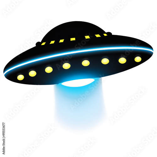 isolated of UFO cartoon illustration