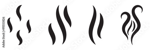 Smoke, steam, cloud logo collection. Set of smoke logo in a flat design. Aromas vaporize icons