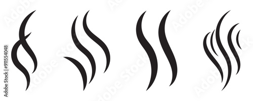 Smoke or aromas vaporize simple icons. Smells vector line icon set, hot aroma, stink or cooking steam symbols collection, smelling or vapor, minimal smoking or odor signs, scent flavor, fire pictogram