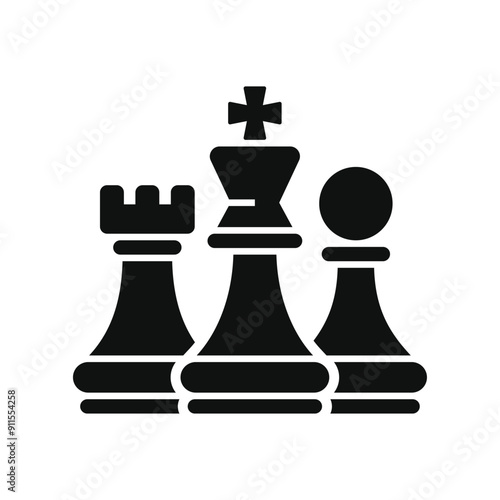 Chess Piece Icon on White Background. Vector