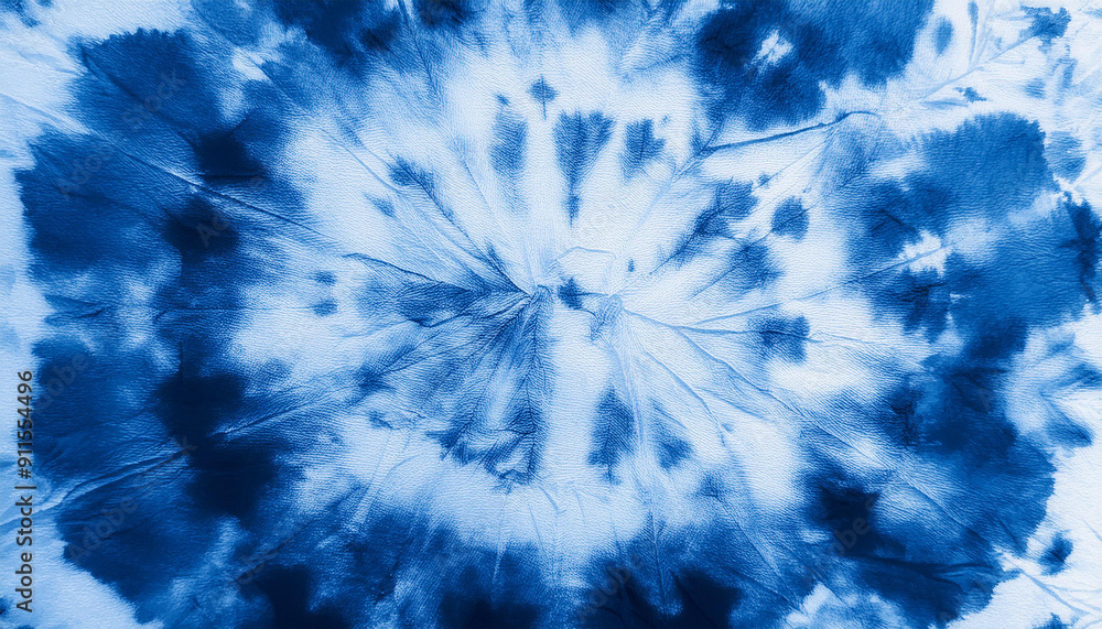Vibrant Indigo Tie-Dye Burst Pattern on Cotton Fabric, Radial and Cloud-Like Dye Effects in a Textured Abstract Design, Artistic and Retro-Themed Creations Vibrant Indigo Tie-Dye Burst Pattern on Cotton Fabric, Radial and Cloud-Like Dye Effects in a Textured Abstract Design, Artistic and Retro-Themed Creations