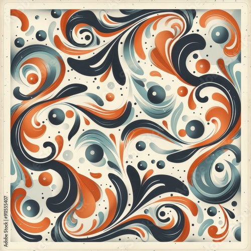 Abstract Vector Art Featuring Swirling Patterns in Bold Colors