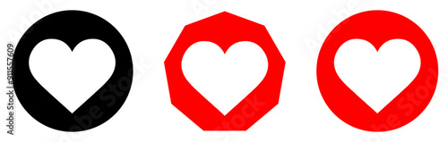 love icon into circle fill isolated on white. vector love. heart icon. red. circle. love symbol.