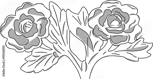 Vector sketch, illustration, silhouette, detailed design, background pattern, classic vintage ethnic floral carving ornament