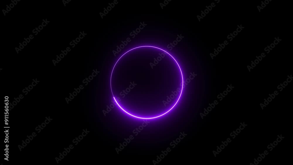 Glowing Neon Light Circle Frame Loading Icon Animation. Glowing Neon Light Circle Frame Loading Icon Animation.