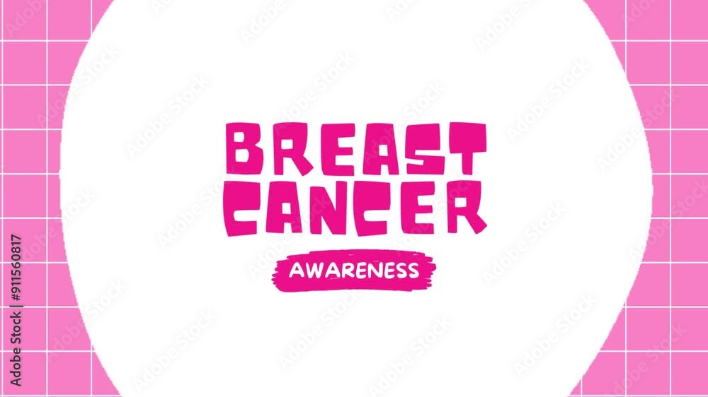 Breast Cancer Awareness Animation with Pink typography for October Campaigns Breast Cancer Awareness Animation with Pink typography for October Campaigns