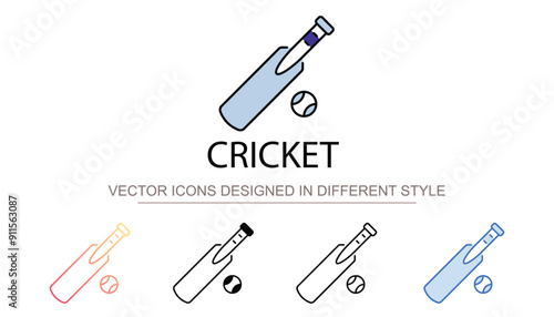 Cricket icon design with white background stock illustration