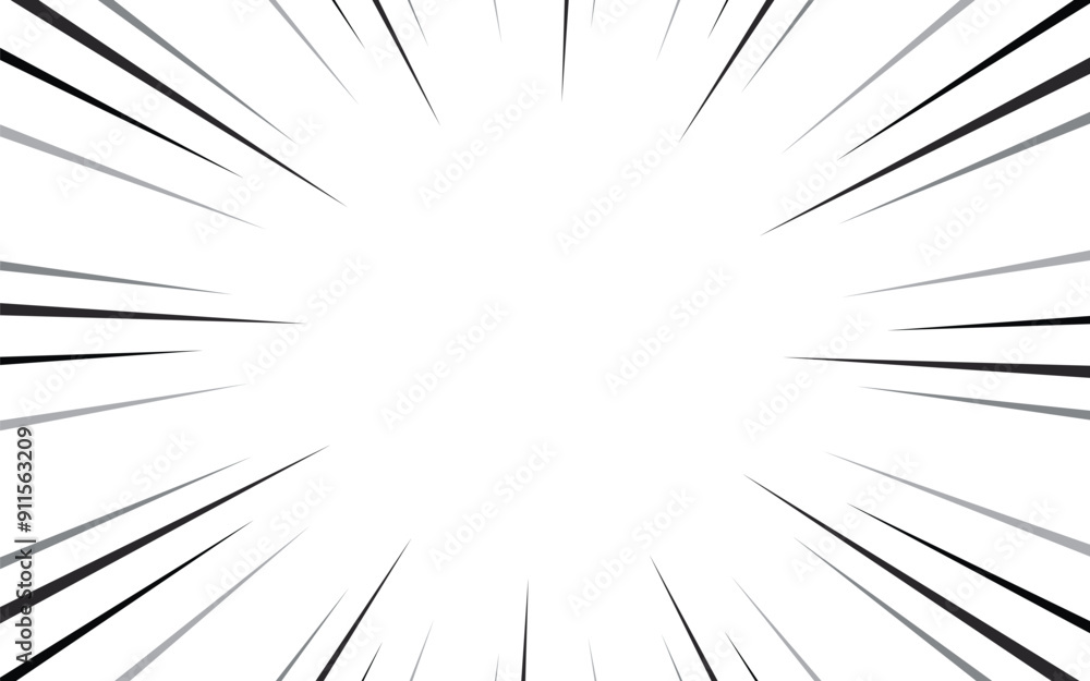 Naklejka premium Cartoon halftone lines. Comic line. Concentrated frame. Anime focus isolated on white background. Vector illustration