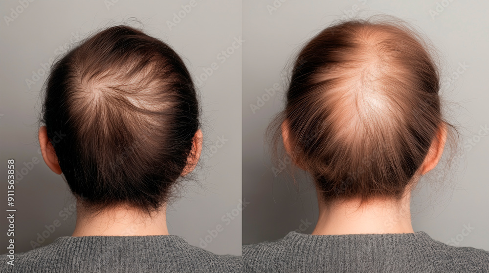 Comparison of Hair Loss and Hair Restoration in Adult Female With Dark Hair Comparison of Hair Loss and Hair Restoration in Adult Female With Dark Hair