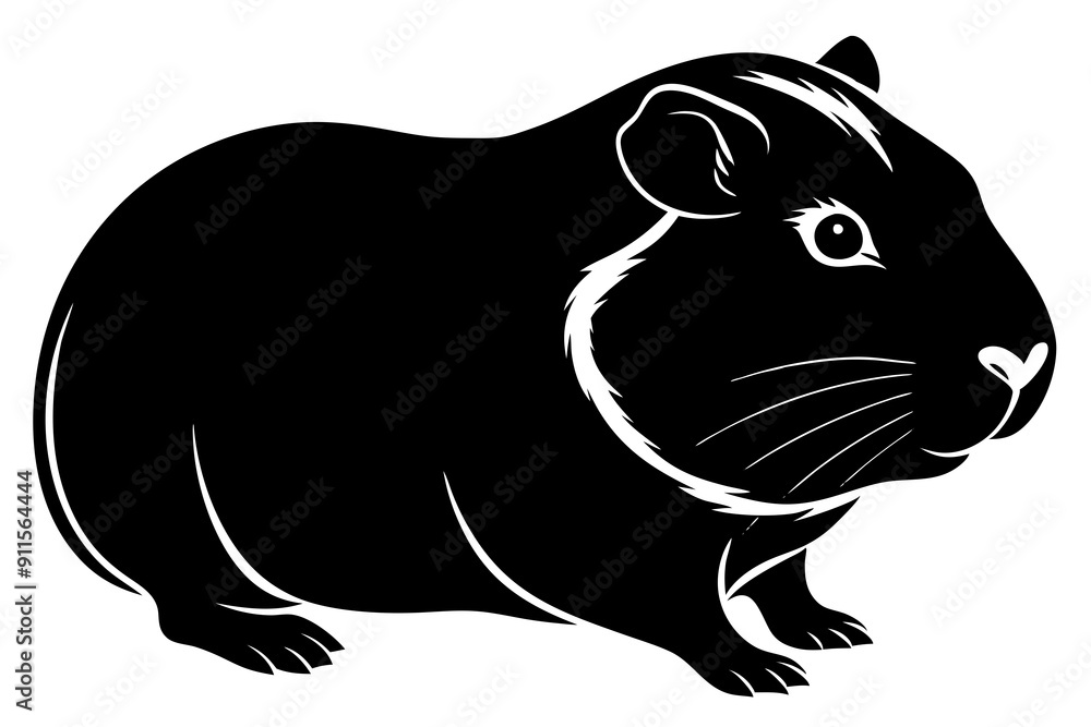 Obraz premium guinea pig silhouette, Guinea Pig vector illustration