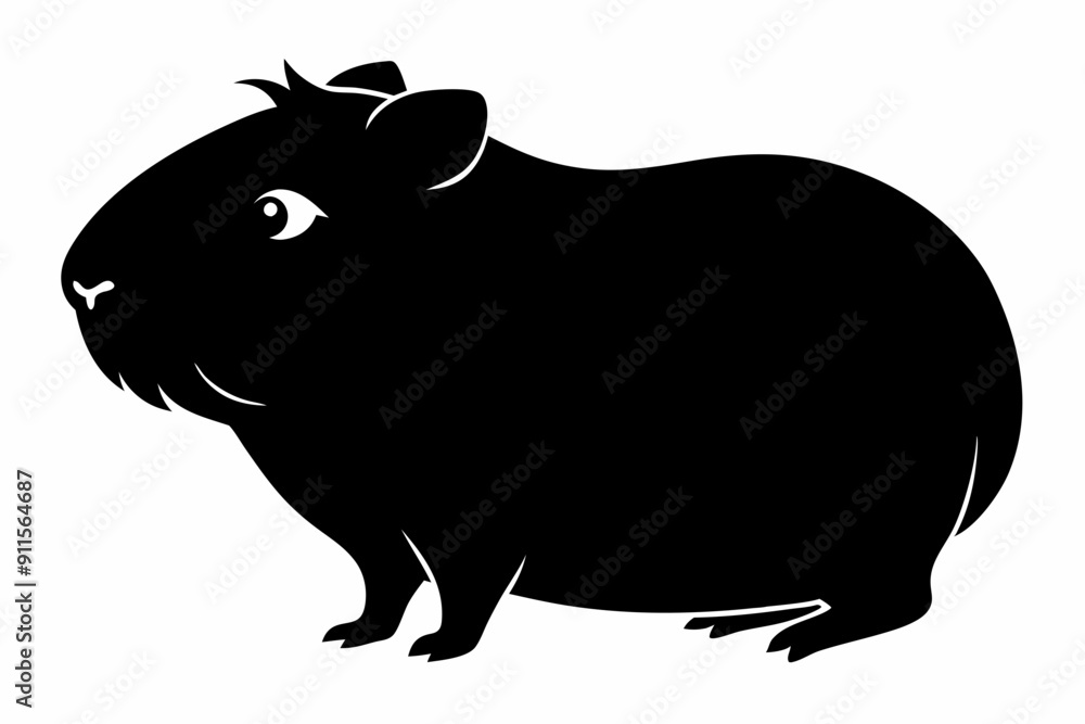 Obraz premium guinea pig silhouette, Guinea Pig vector illustration