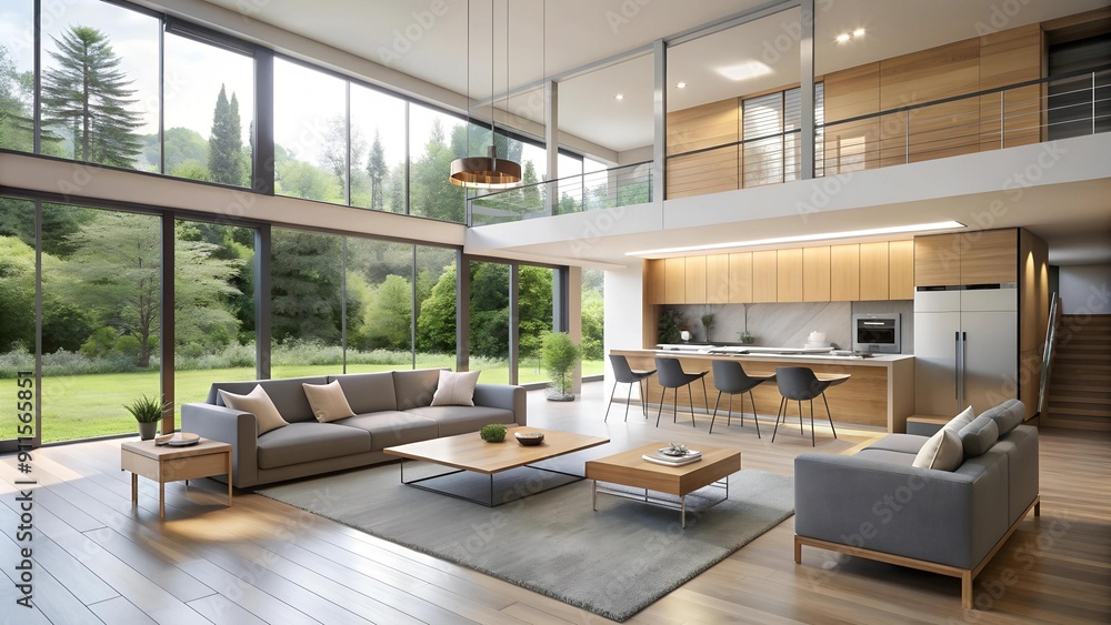 Minimalist Modern Home Cross Section: A Study in Light and Space AI Generated Minimalist Modern Home Cross Section: A Study in Light and Space AI Generated