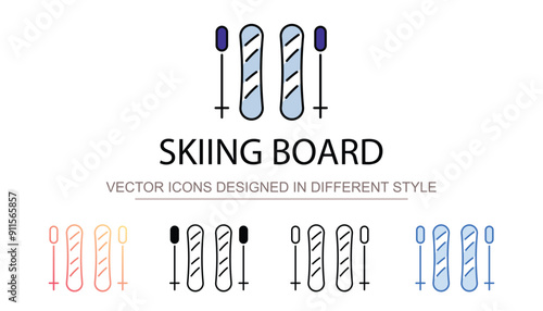 Skiing Board icon design with white background stock illustration photo