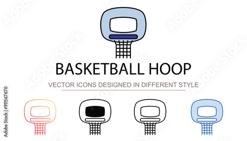 Basketball Hoop icon design with white background stock illustration
