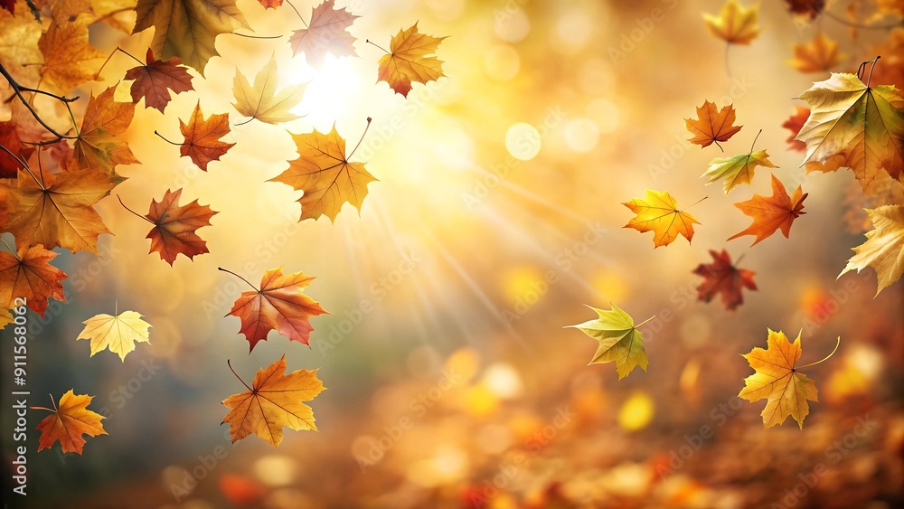 Autumn Leaves in Golden Sunlight generative AI Autumn Leaves in Golden Sunlight generative AI