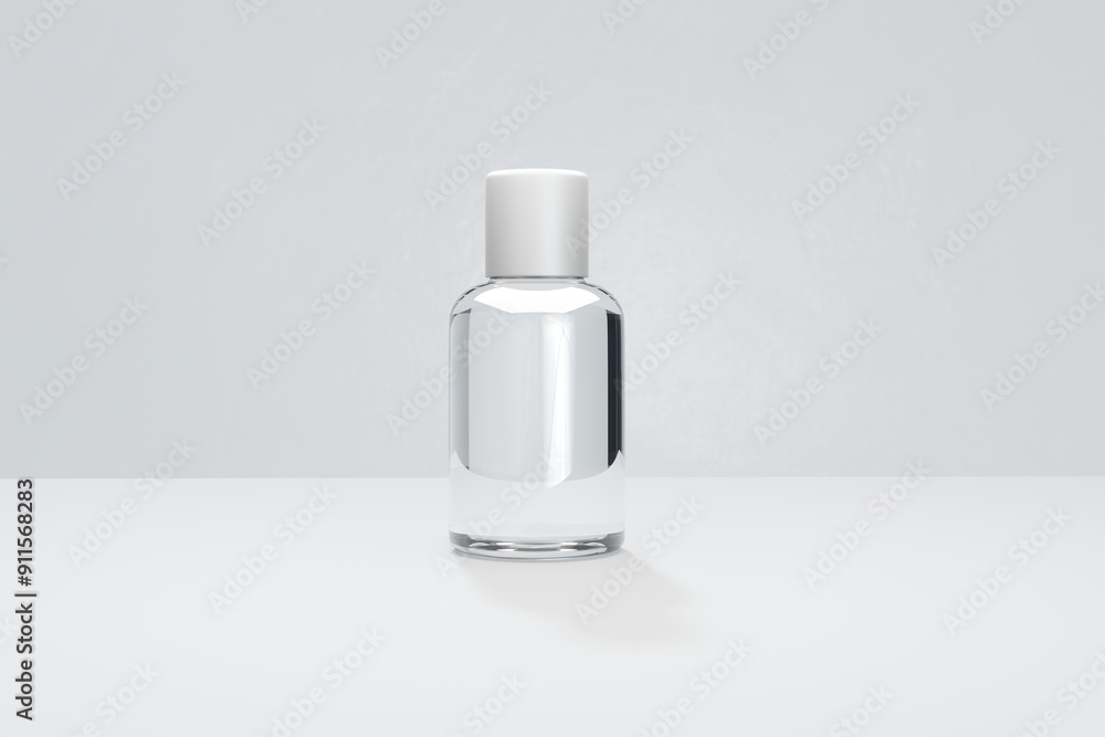 Bottle of perfume with white tap isolated on white background Bottle of perfume with white tap isolated on white background