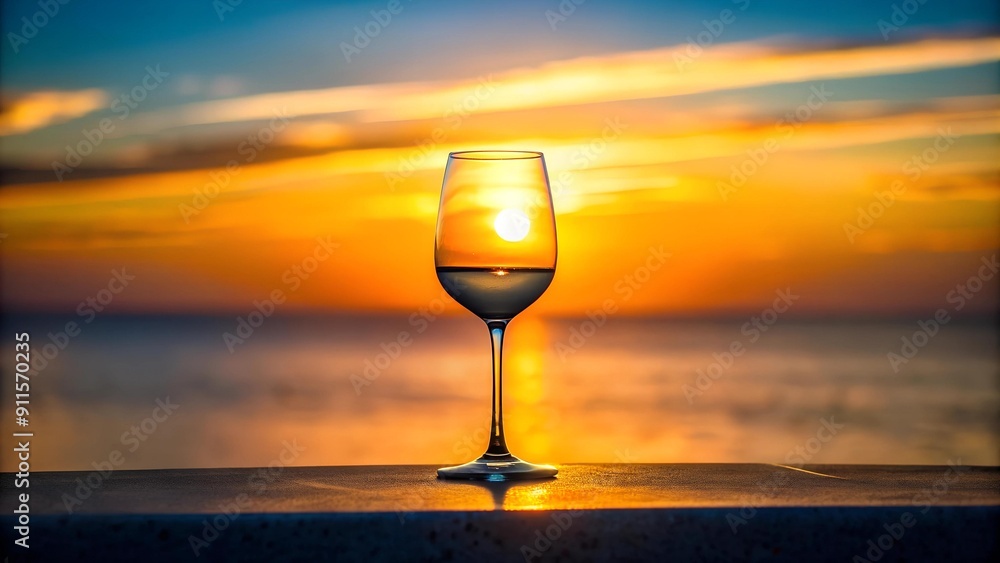 Golden Hour Silhouette: A Glass of Wine Against the Setting Sun AI generated Golden Hour Silhouette: A Glass of Wine Against the Setting Sun AI generated