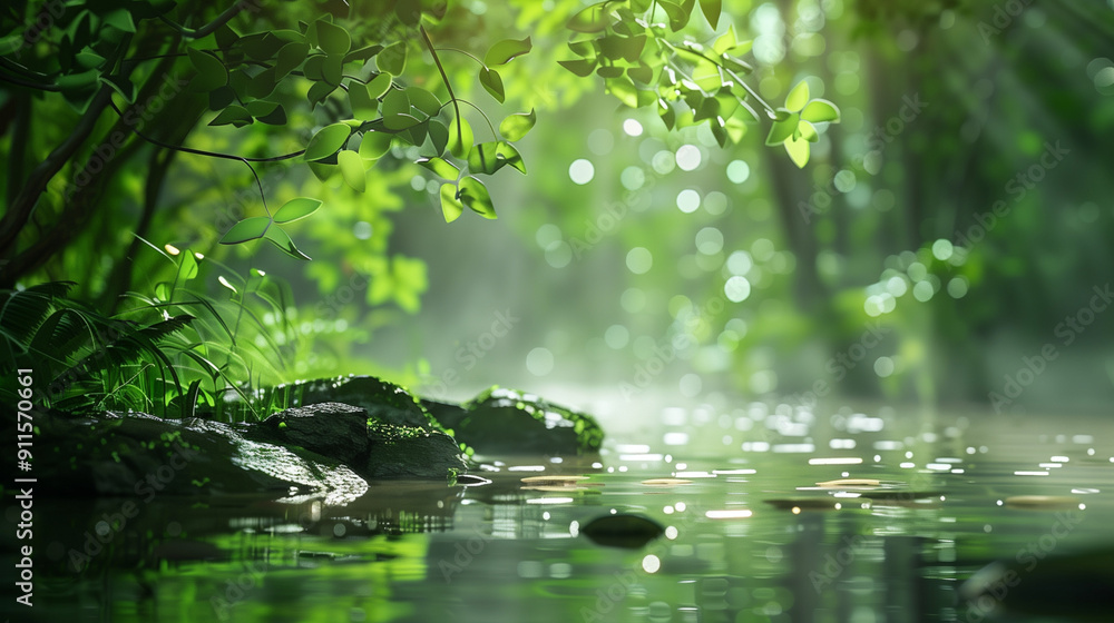 Calm natural background with a river Calm natural background with a river